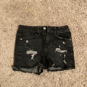 Black "Art Class" Ripped Jean Shorts